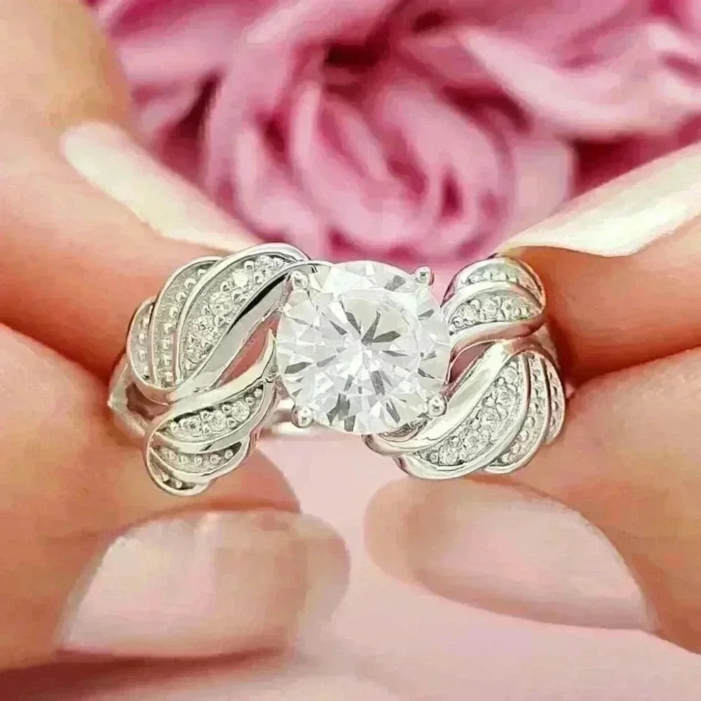 New 925 Silver White Sapphire Ring